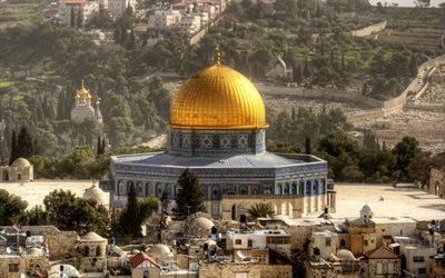 El Monte del templo, el Islam, la Mezquita al-Aqsa, en al-Aqsa, Israel, Jerusalén, Al-Masyid al-Aqsa, techo de oro