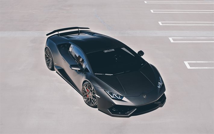 Lamborghini Huracan, 2015, GMG, tuning Lamborghini, black Lamborghini, tuning Huracan