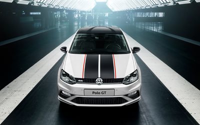 los sedanes de 2016, Volkswagen Polo GT, tuning, blanco polo