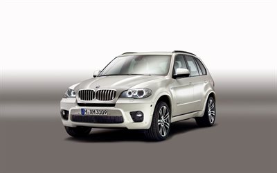 BMW X5 xDrive50i M Sport Package, 4k, studio, 2011 cars, E70, White BMW X5, BMW X5 E70, 2011 BMW X5, german cars, BMW E70, BMW