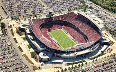 Arrowhead Stadium, aerial view, view from above, The Sea of Red, NFL, Kansas City Chiefs Stadium, Kansas City, Missouri, USA, NFL stadiums, Kansas City Chiefs