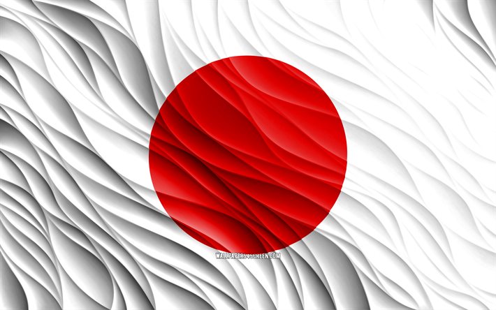 4kbandeira japonesaondulado 3d bandeiraspaíses asiáticosbandeira do japãodia do japãoondas 3dásiajaponês símbolos nacionaisjapão bandeirajapão