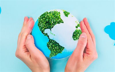 Save the environment, 4k, Save the Earth, worry about nature, ecology, Earth in hands, Save planet, environment, Take care of the Earth, globe in hands