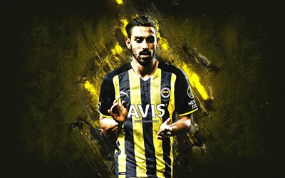 Irfan Can Kahveci, Fenerbahce, Turkish Football Player, Midfielder, Yellow Stone Background, Turkey, Football