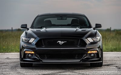 Ford Mustang, 2016, Hennessey, tuning, black mustang