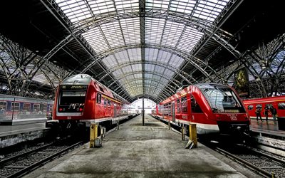 기차, 라이프치히, 플랫폼, 독일
