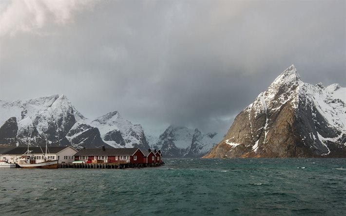village de pêcheurs, lopatinskii îles, norvège