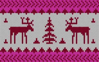 ornament, two elk, knitting, texture
