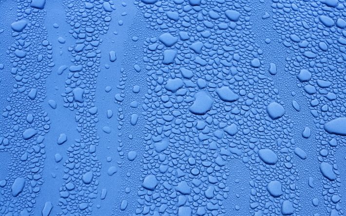 blue background, drops of water, texture