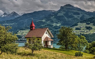 il cantone di san gallo, cappella, alpi, svizzera