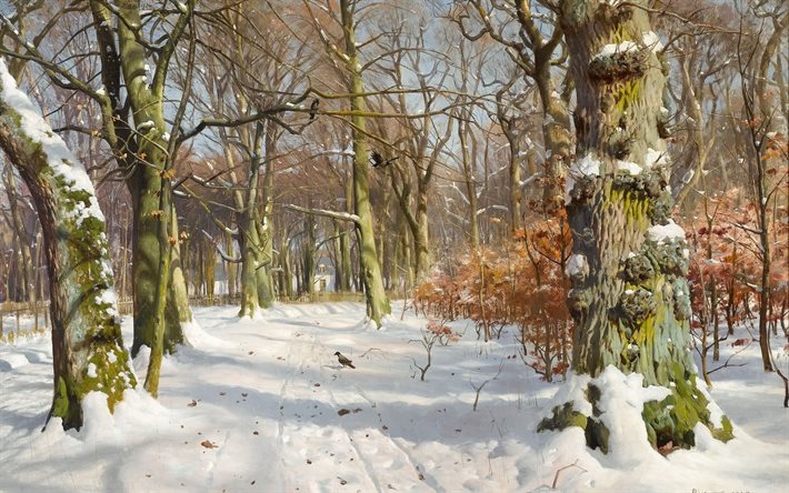 artista dinamarquês, paisagem de inverno