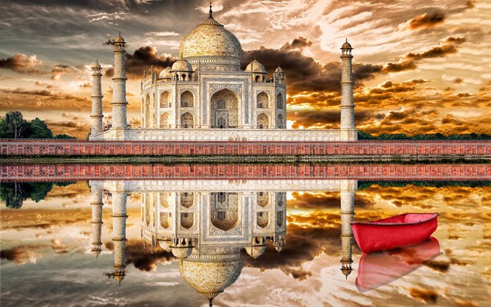 the Taj Mahal, 아그라, 인도
