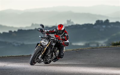 1200 Ducati Canavar, 2017 bisikletleri, hareket, binici, superbikes, Ducati