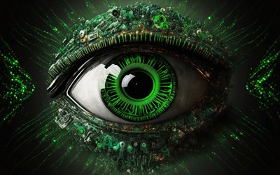 디지털 눈, 디지털 기술, 사이버 눈, 인공 지능, 기술 개념, 현대 기술, 창조적 인 눈
