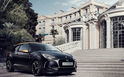 hatchbacks, Citroën DS3, 2016, DS 3 Performance, black Citroën, castle
