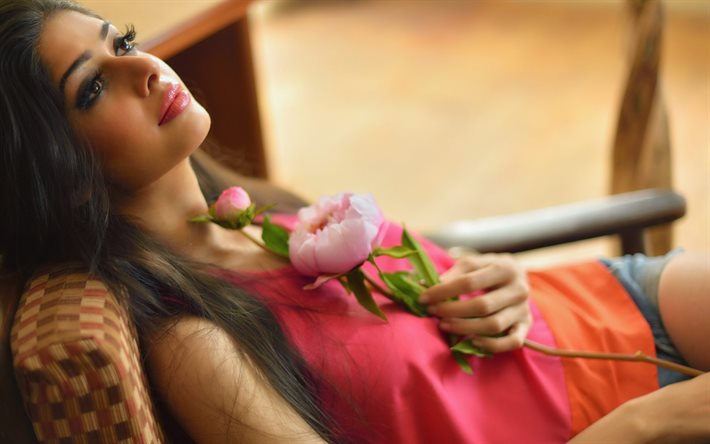 Bollywood, les filles, Palak Jain, de la brune, de la beauté, de rose, de modèles