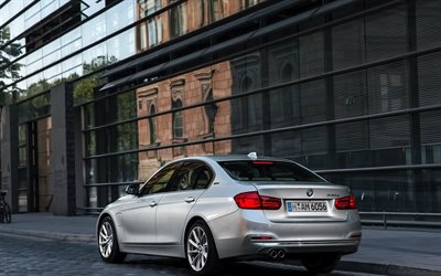 BMW Serie 3, 2016, argento BMW, berlina, business class, 2015