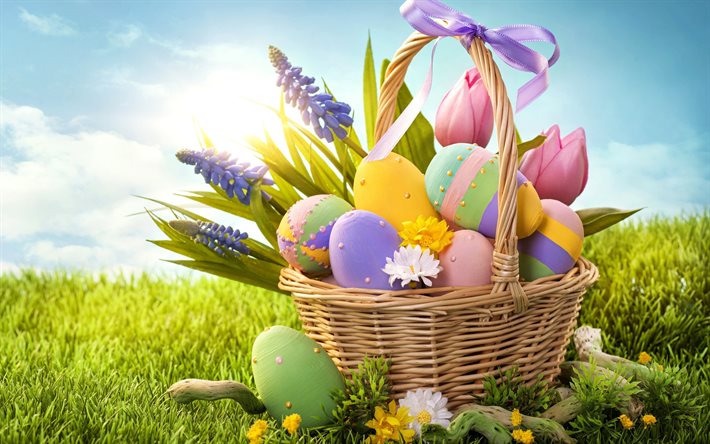 Pasqua, cesto Pasquale, uova di Pasqua, primavera