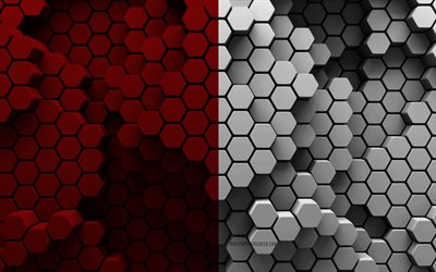 4k, Flag of County Galway, Counties of Ireland, 3d hexagon background, Day of County Galway, 3d hexagon texture, Galway flag, Irish national symbols, County Galway, 3d Galway flag, Galway, Ireland