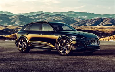 Audi SQ8 e-tron quattro, 4k, SUVs, 2023 cars, electric cars, 2023 Audi SQ8 e-tron, HDR, Black Audi SQ8 e-tron, german cars, Audi