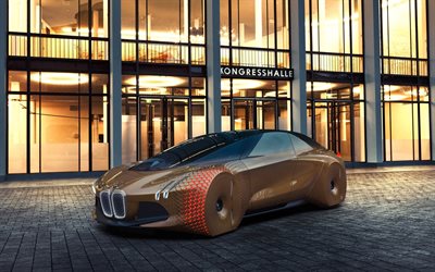 BMW Vision 100, 2016, notte, supercar, il concetto di auto
