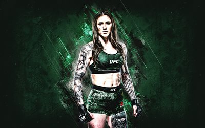 Megan Anderson, MMA, Australian mixed martial artist, UFC, white stone background, Ultimate Fighting Championship, Invicta FC Featherweight Championship