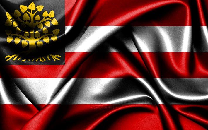 bandeira s-hertogenbosch, 4k, cidades holandesas, bandeiras de tecido, dia de s-hertogenbosch, bandeira de s-hertogenbosch, bandeiras de seda onduladas, holanda, cidades da holanda, s-hertogenbosch