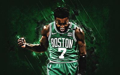 Jaylen Brown, Boston Celtics, American basketball player, USA, NBA, basketball, green stone background, Jaylen Marselles Brown