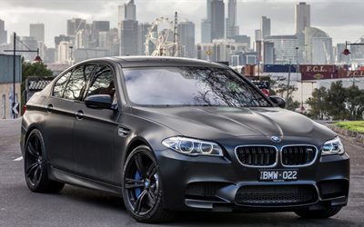 BMW M5, F10, tuning, sedans, 5-series, matte black bmw