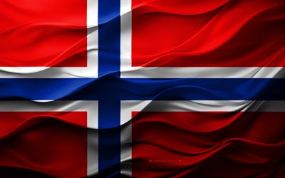 4k, علم النرويج, الدول الأوروبية, علم النرويج ثلاثي الأبعاد, أوروبا, الملمس ثلاثي الأبعاد, يوم النرويج, رموز وطنية, الفن ثلاثي الأبعاد, النرويج, العلم النرويجي