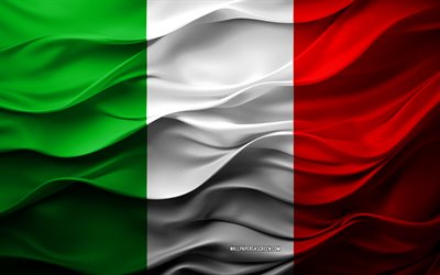 4k, علم إيطاليا, الدول الأوروبية, 3d العلم إيطاليا, أوروبا, علم ايطاليا, الملمس ثلاثي الأبعاد, يوم إيطاليا, رموز وطنية, الفن ثلاثي الأبعاد, إيطاليا, العلم الايطالية