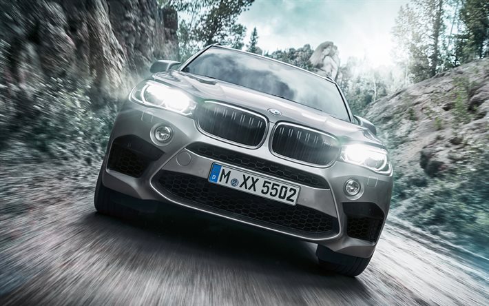 BMW X5, 2015, anteriore, velocità, strada, ottiche a LED
