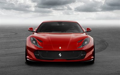 Ferrari 812 Superfast, italian cars, 2018 cars, front view, supercars, Ferrari