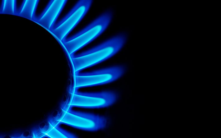blue flame, gas, gas burner, burning gas, flame