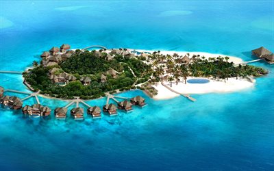 tropik ada resort, okyanus, Koh Rong ısland, Kamboçya, Bin Harikalar