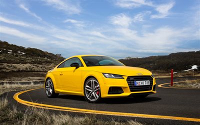 de la route, en 2016, l'Audi TTS Coupé, sportcars, jaune audi tt