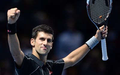 Novak Djokovic, tennis player, joy, ATP, 2016, racket