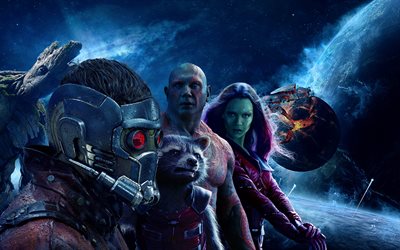 guardians of the galaxy, 2017, juliste, hahmoja