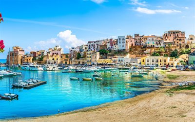 palermo, sicilien, strand, sommar, kust, medelhavet, palermos stadsbild, palermos stränder, italien