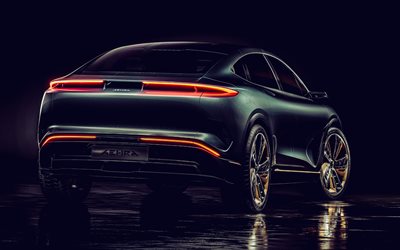 4k, Aehra SUV, back view, 2023 cars, darkness, electric cars, crossovers, 2023 Aehra SUV, HDR, Aehra