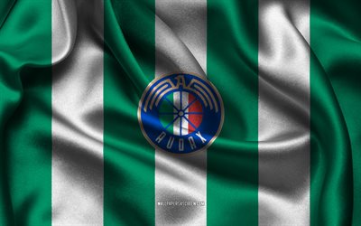 4k, audax italiano logo, grün weißer seidenstoff, chilenische fußballmannschaft, audax italiano emblem, chilenische primera division, campeonato nacional, audax italiano, chile, fußball, audax italiano flagge
