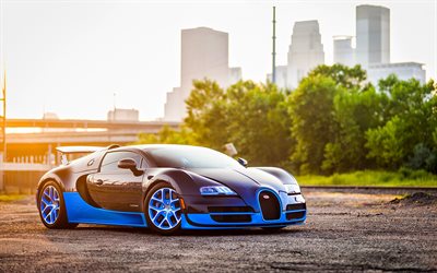 Bugatti Veyron, hypercars, supercars, Veyron, negro, Bugatti