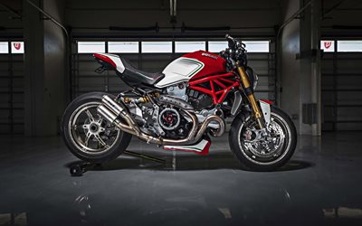 Ducati Monster 1200, 2018, sport bike, colors of the flag of Italy, side view, italian sport bike, Ducati