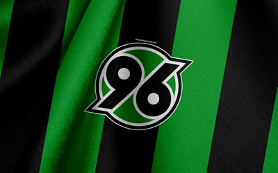 hannover 96, tyskt fotbollslag, svart grön flagga, emblem, textur, logotyp, bundesliga, hannover, tyskland, fotboll