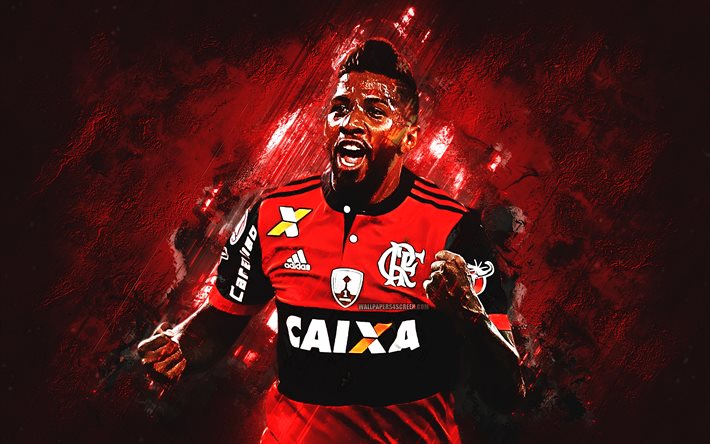 Rodinei, grunge, CR Flamengo, red stone, soccer, Rodinei Marcelo de Almeida, Brazilian Serie A, Flamengo FC, brazilian footballers, Brazil