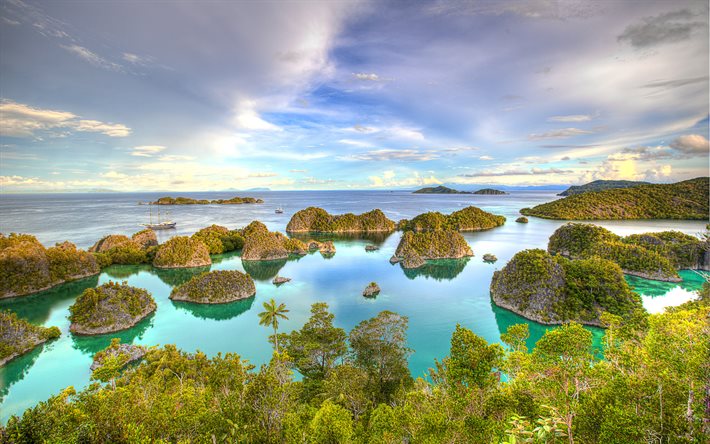 Besir, tropicale, isola, mare, estate, West Papua, Indonesia