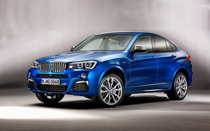 BMW X4M, 2016 arabalar, geçitler, mavi x4, BMW