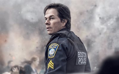 Patriots Day, 2016, 4k, Mark Wahlberg, Tommy Saunders