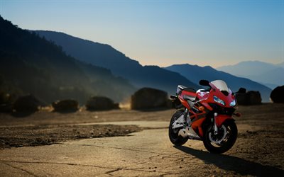 désert, 2016, Honda CBR600RR, motos sportives, rouge Honda