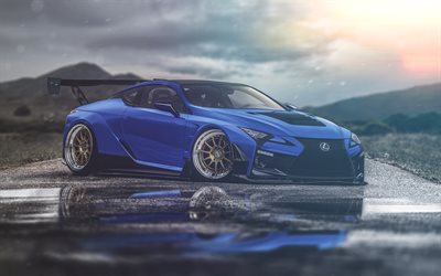 supercar, tuning, 2016, Lexus RC coupé, blu lexus